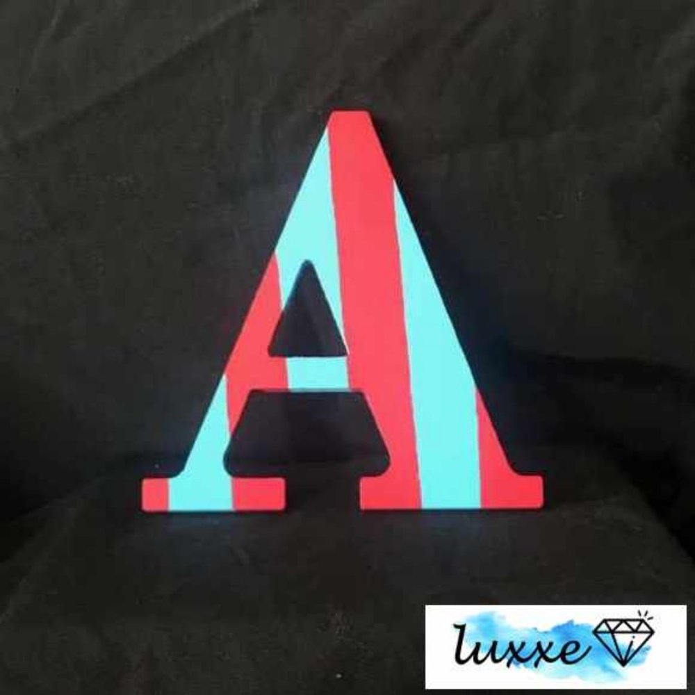 Striped Wooden Letters